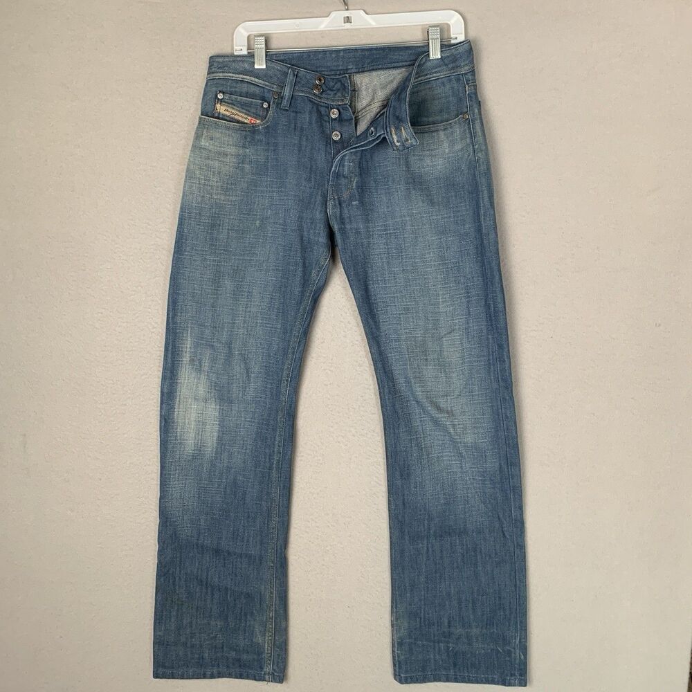 Diesel Jeans Men's 31x30 Blue RABOX Vintage Straight Leg Cowboy Western Rodeo